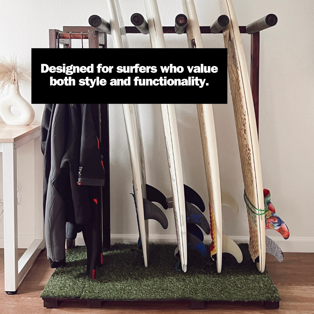 4 Board - Vertical Freestanding Surfboard and Wetsuit Rack – Socal