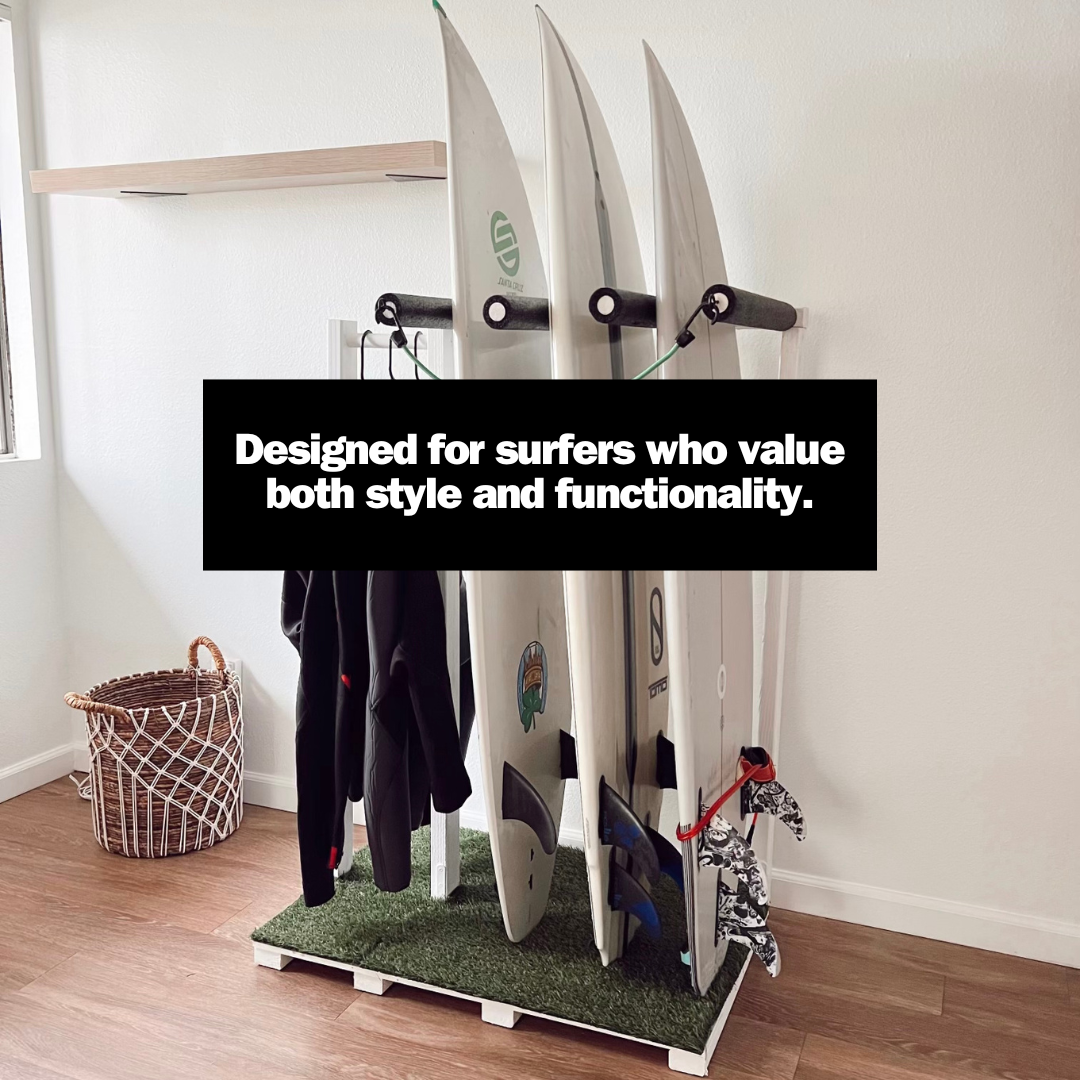 3 Board - Vertical Freestanding Surfboard and Wetsuit Rack – Socal